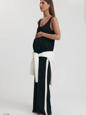 Legoe Heritage Black Cotton Maternity/Nursing Tank Size Small